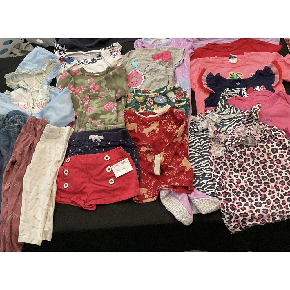 Mixed Brands Outfit Lot Girls 2T/24M 21pc Tops Pants Dresses Disney Minnie
